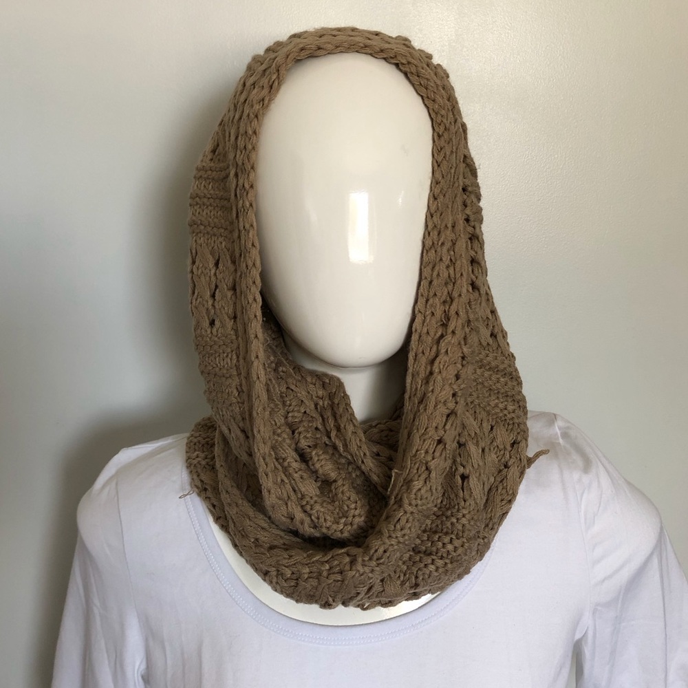 Beige Woven Infinity Scarf - Picture 3 of 5